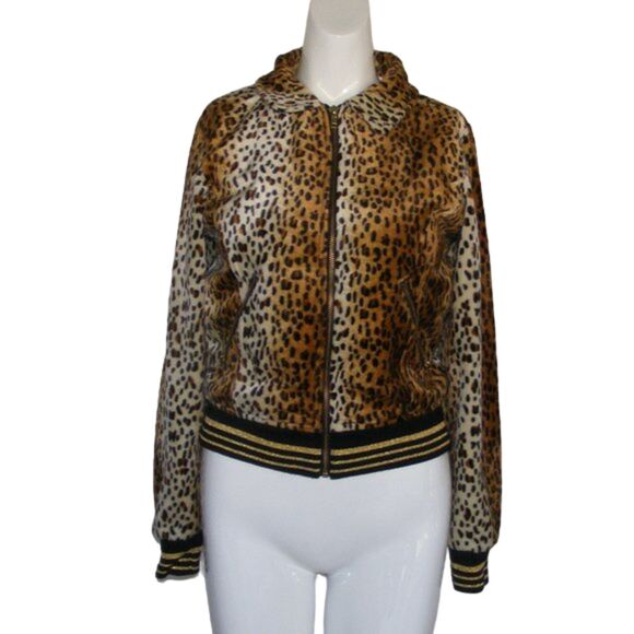 HOT TOPIC Leopard print Jacket, S, Zipper Pockets, Brown/Black, Long sleeve - Picture 9 of 11